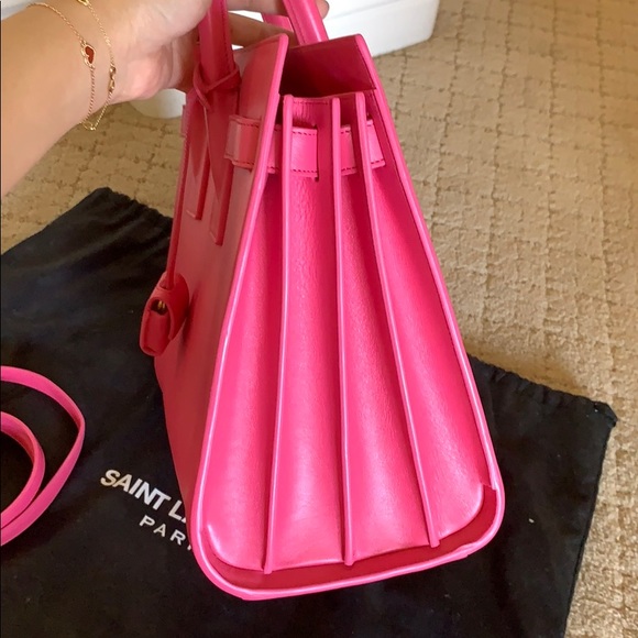 SAINT LAURENT Calfskin Small Sac De Jour Pink. - Picture 3 of 8